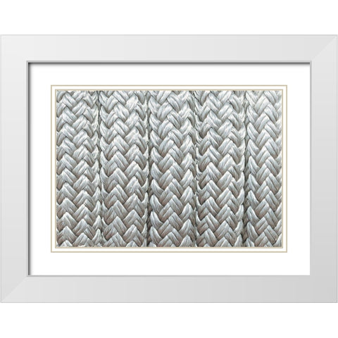 Rope used for fishing was found coiled on a large spool White Modern Wood Framed Art Print with Double Matting by Ostrowitz, Mallorie