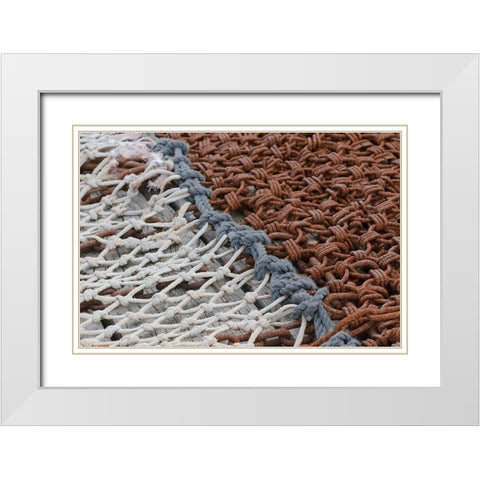 Fishing equipment was found on the docks of Lunenburg-Nova Scotia White Modern Wood Framed Art Print with Double Matting by Ostrowitz, Mallorie