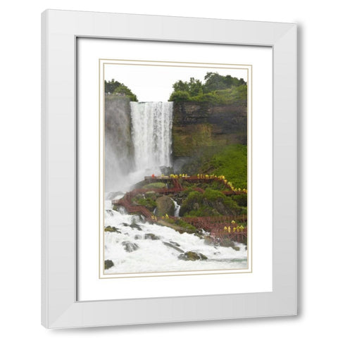 Canada, Ontario,Tourists at Niagara Falls White Modern Wood Framed Art Print with Double Matting by Lord, Fred