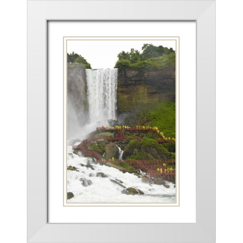 Canada, Ontario,Tourists at Niagara Falls White Modern Wood Framed Art Print with Double Matting by Lord, Fred