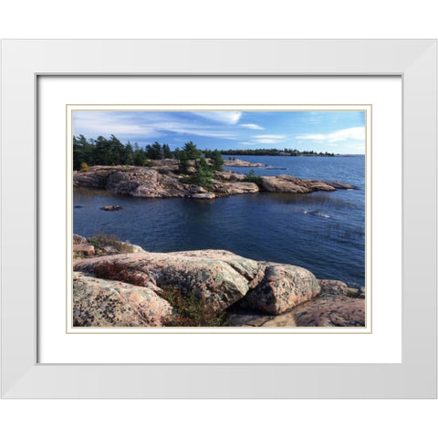 Canada, Ontario, Georgian Bay at Killarney PP White Modern Wood Framed Art Print with Double Matting by Grandmaison, Mike