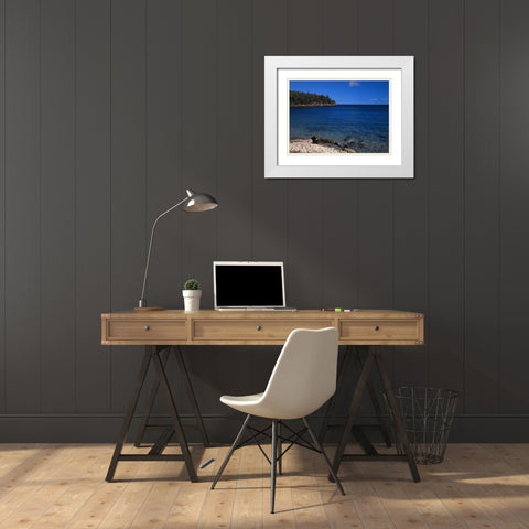 Canada, Ontario, lake Huron in Bruce Peninsula NP White Modern Wood Framed Art Print with Double Matting by Grandmaison, Mike