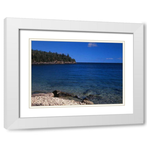 Canada, Ontario, lake Huron in Bruce Peninsula NP White Modern Wood Framed Art Print with Double Matting by Grandmaison, Mike