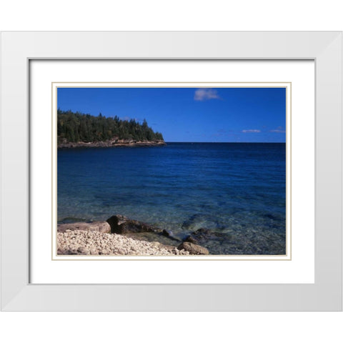 Canada, Ontario, lake Huron in Bruce Peninsula NP White Modern Wood Framed Art Print with Double Matting by Grandmaison, Mike