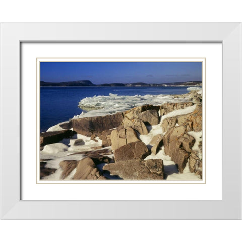 Canada, Ontario, Rossport, Lake Superior White Modern Wood Framed Art Print with Double Matting by Grandmaison, Mike