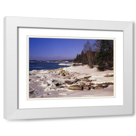 Canada, Ontario, Rossport, Lake Superior White Modern Wood Framed Art Print with Double Matting by Grandmaison, Mike