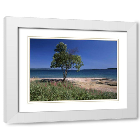 Canada, Ontario, Lake Superior White Modern Wood Framed Art Print with Double Matting by Grandmaison, Mike