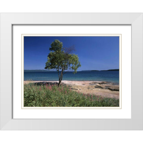 Canada, Ontario, Lake Superior White Modern Wood Framed Art Print with Double Matting by Grandmaison, Mike