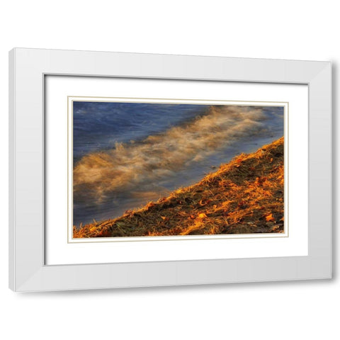 Canada, Ontario Waves on shore of Lake Muskoka White Modern Wood Framed Art Print with Double Matting by Grandmaison, Mike