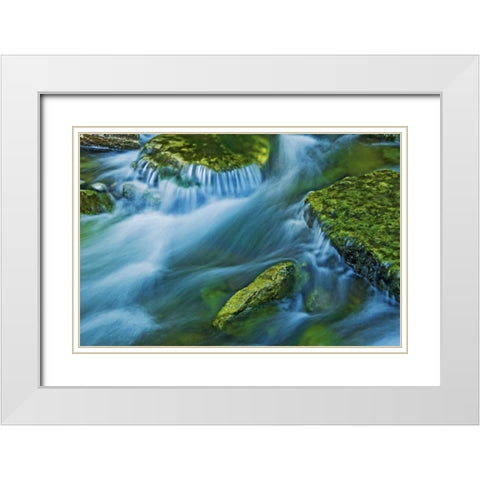 Canada, Ontario Kagawong River scenic White Modern Wood Framed Art Print with Double Matting by Grandmaison, Mike