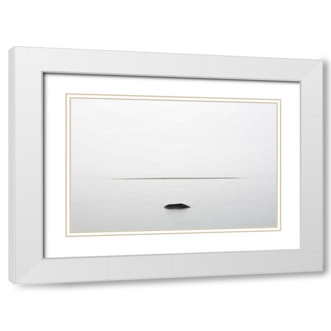 Canada, Ontario, Georgian Bay Rock and sand bar White Modern Wood Framed Art Print with Double Matting by Grandmaison, Mike