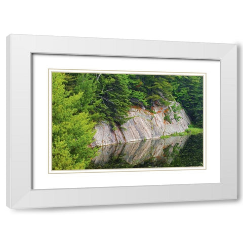 Canada, Killarney Granite reflected in water White Modern Wood Framed Art Print with Double Matting by Grandmaison, Mike