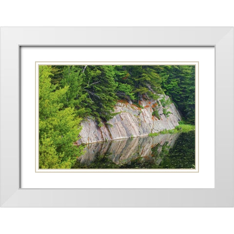 Canada, Killarney Granite reflected in water White Modern Wood Framed Art Print with Double Matting by Grandmaison, Mike