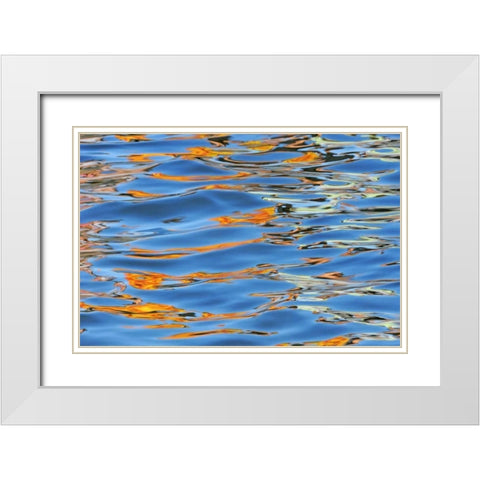 Canada Detail of yellow boat on Lake Rosseau White Modern Wood Framed Art Print with Double Matting by Grandmaison, Mike