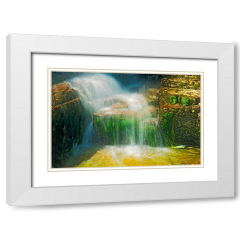 Canada, Ontario Cascading waterfall White Modern Wood Framed Art Print with Double Matting by Grandmaison, Mike