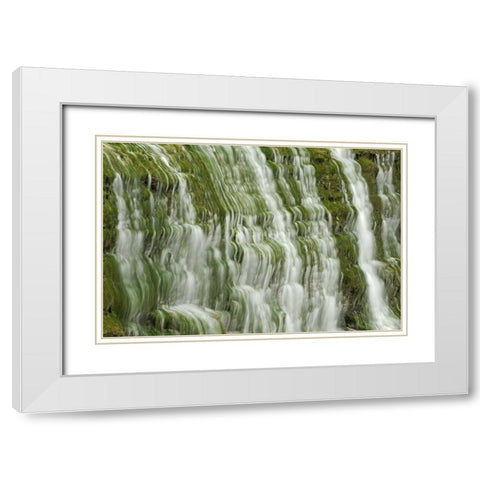 Canada, Ontario, Grimsby Beamer Falls cascading White Modern Wood Framed Art Print with Double Matting by Grandmaison, Mike