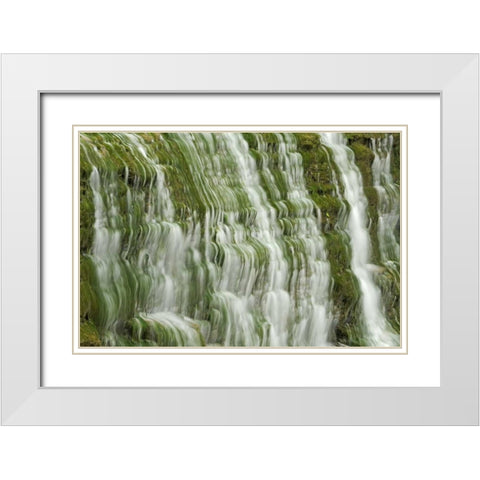 Canada, Ontario, Grimsby Beamer Falls cascading White Modern Wood Framed Art Print with Double Matting by Grandmaison, Mike