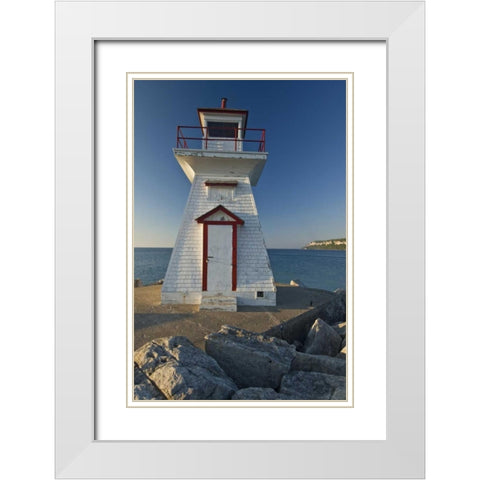 Canada, Lions Head Lighthouse on Georgian Bay White Modern Wood Framed Art Print with Double Matting by Grandmaison, Mike