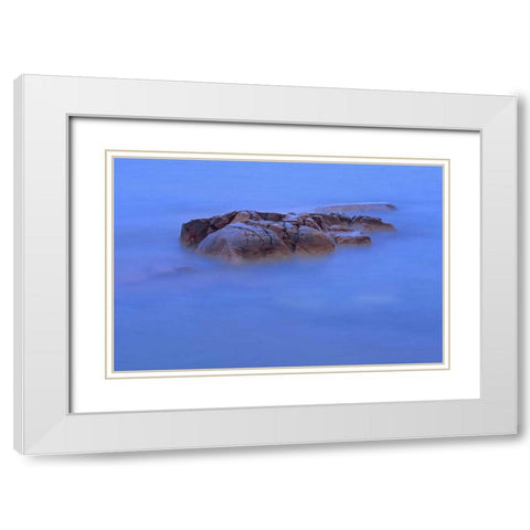 Canada, Killarney PP Waves and shoreline rocks White Modern Wood Framed Art Print with Double Matting by Grandmaison, Mike