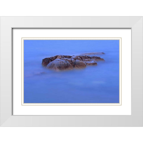 Canada, Killarney PP Waves and shoreline rocks White Modern Wood Framed Art Print with Double Matting by Grandmaison, Mike