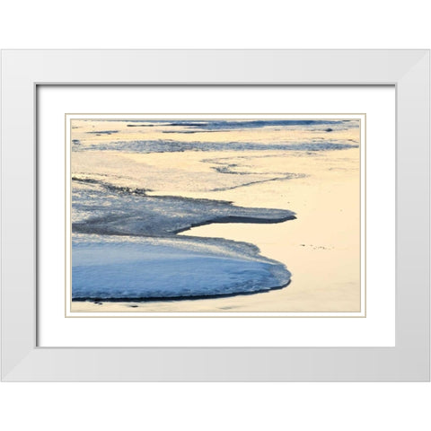 Canada, Ontario Ice patterns on Hope Bay White Modern Wood Framed Art Print with Double Matting by Grandmaison, Mike