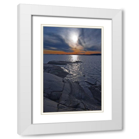 Canada, Ontario Storm front on Georgian Bay White Modern Wood Framed Art Print with Double Matting by Grandmaison, Mike