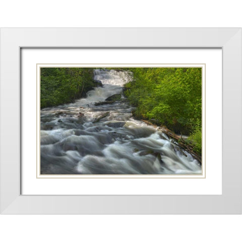 Canada, Ontario, Raleigh Falls in spring White Modern Wood Framed Art Print with Double Matting by Grandmaison, Mike