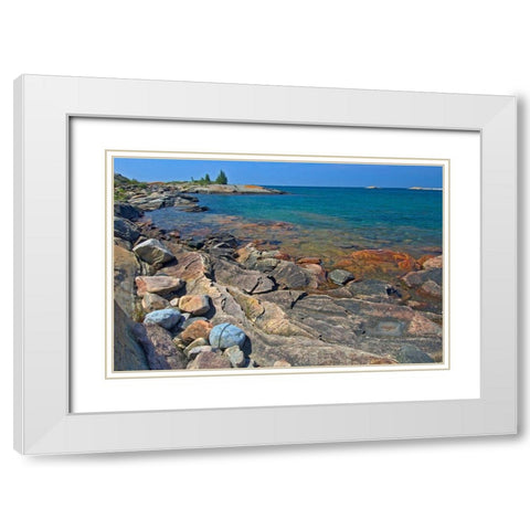 Canada-Ontario-Killarney Provincial Park-Precambrian Shield rock White Modern Wood Framed Art Print with Double Matting by Jaynes Gallery