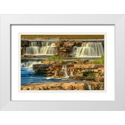 Canada-Ontario-Carleton Place Mississippi River waterfalls White Modern Wood Framed Art Print with Double Matting by Jaynes Gallery