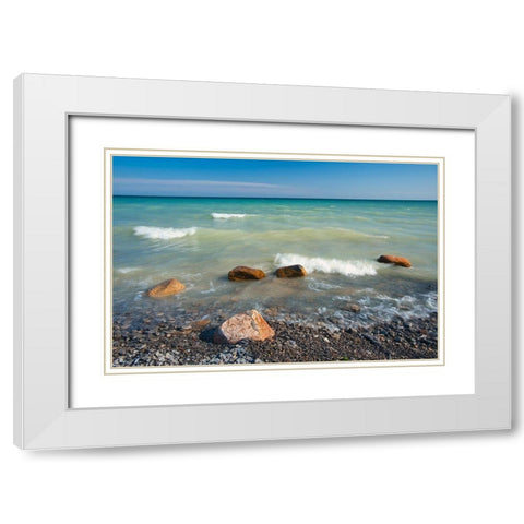 Canada-Ontario-Presquile Provincial Park-Shore of Lake Ontario White Modern Wood Framed Art Print with Double Matting by Jaynes Gallery
