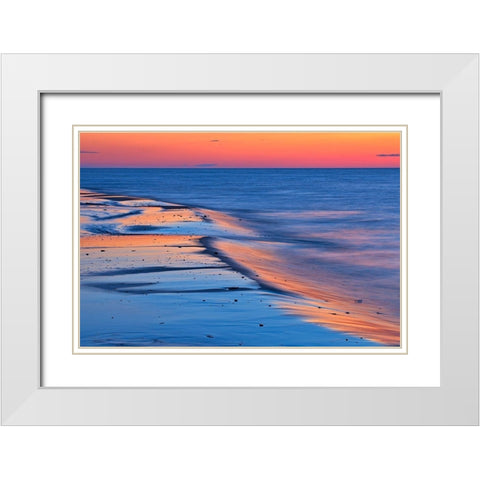 Canada-Prince Edward Island-Cable Head Shoreline along Gulf of St Lawrence at sunset White Modern Wood Framed Art Print with Double Matting by Jaynes Gallery