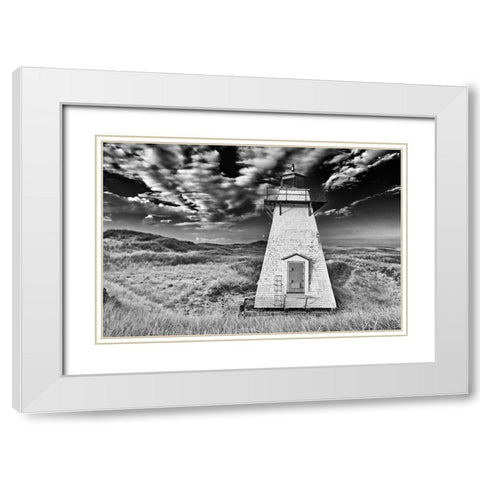 Canada-Prince Edward Island St Peters Harbour Lighthouse Canada White Modern Wood Framed Art Print with Double Matting by Jaynes Gallery