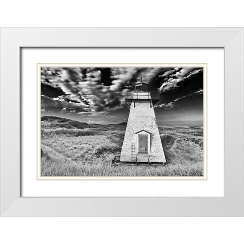 Canada-Prince Edward Island St Peters Harbour Lighthouse Canada White Modern Wood Framed Art Print with Double Matting by Jaynes Gallery