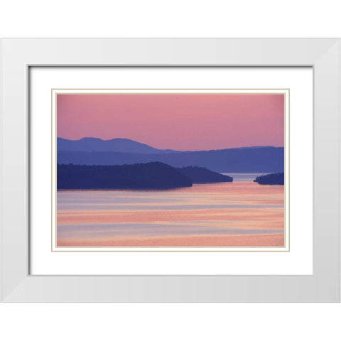 Canada, Ontario, Nipigon Bay in summer twilight White Modern Wood Framed Art Print with Double Matting by Carlson, Mark