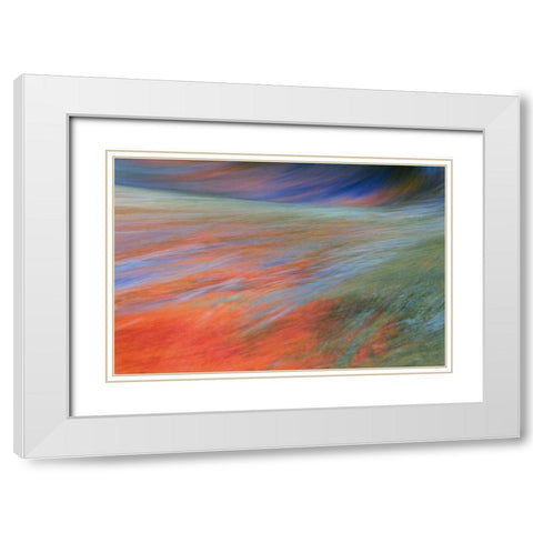 Canada, Quebec Autumn on the Riviere du Nord White Modern Wood Framed Art Print with Double Matting by Delisle, Gilles