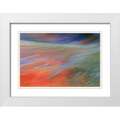 Canada, Quebec Autumn on the Riviere du Nord White Modern Wood Framed Art Print with Double Matting by Delisle, Gilles