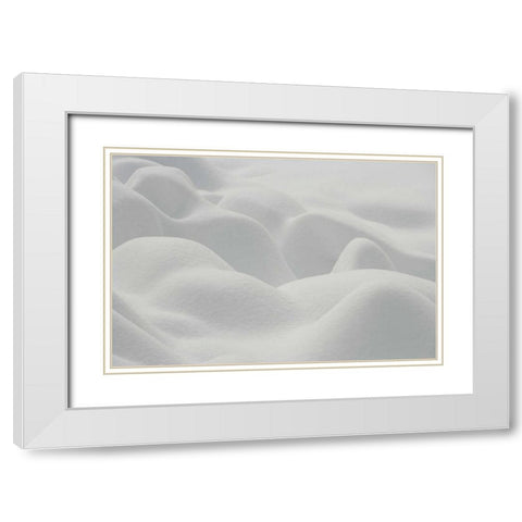 Canada, Quebec Shapes formed in fresh snow White Modern Wood Framed Art Print with Double Matting by Delisle, Gilles