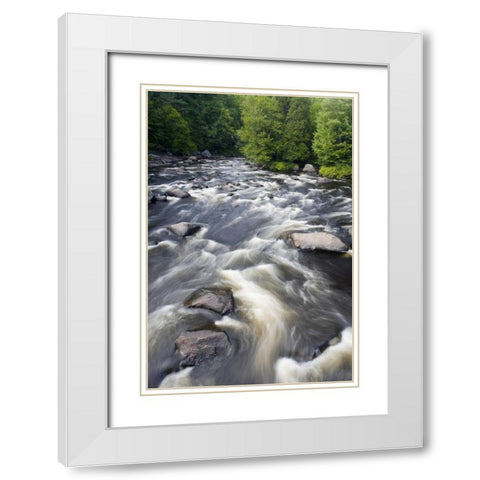 Canada, Mont-Rolland Riviere du Nord rapids White Modern Wood Framed Art Print with Double Matting by Delisle, Gilles