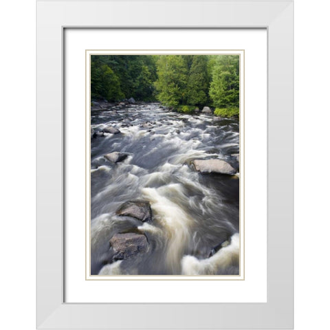 Canada, Mont-Rolland Riviere du Nord rapids White Modern Wood Framed Art Print with Double Matting by Delisle, Gilles
