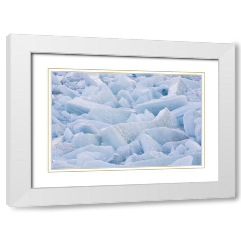 Canada, Quebec Melting ice on St Lawrence river White Modern Wood Framed Art Print with Double Matting by Delisle, Gilles