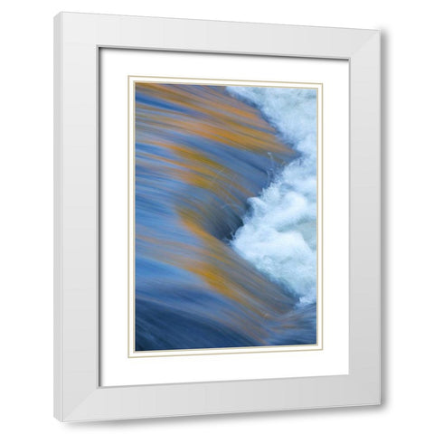Canada, Quebec Autumn along Riviere du Nord White Modern Wood Framed Art Print with Double Matting by Delisle, Gilles