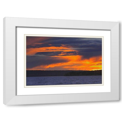 Canada, Prince Albert NP Storm on Waskesiu Lake White Modern Wood Framed Art Print with Double Matting by Grandmaison, Mike