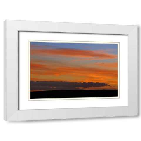 Canada, Saskatchewan, Sunset over grasslands White Modern Wood Framed Art Print with Double Matting by Grandmaison, Mike