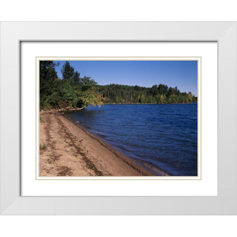 Canada, Saskatchewan, Waskesiu Lake White Modern Wood Framed Art Print with Double Matting by Grandmaison, Mike