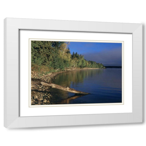 Canada, Saskatchewan, Waskesiu Lake White Modern Wood Framed Art Print with Double Matting by Grandmaison, Mike