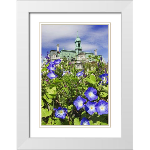 Canada, Quebec, Montreal City Hall building White Modern Wood Framed Art Print with Double Matting by Flaherty, Dennis