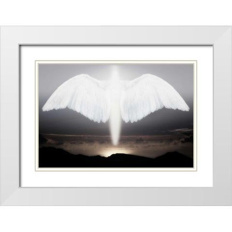 Artistic creation of angel or spirit White Modern Wood Framed Art Print with Double Matting by Zuckerman, Jim