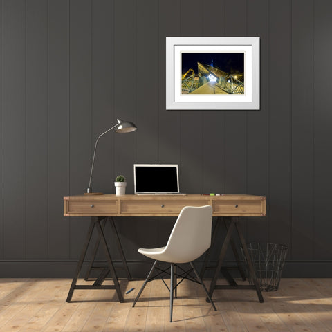 Andorra, Exterior of modern public spa White Modern Wood Framed Art Print with Double Matting by Zuckerman, Jim