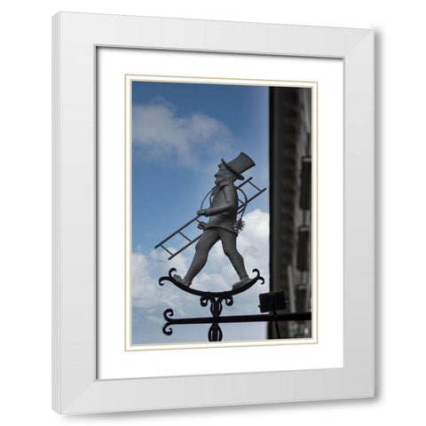 Austria-Vienna-Store Sign for a Chimney Sweep White Modern Wood Framed Art Print with Double Matting by Looney, Hollice