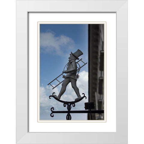 Austria-Vienna-Store Sign for a Chimney Sweep White Modern Wood Framed Art Print with Double Matting by Looney, Hollice